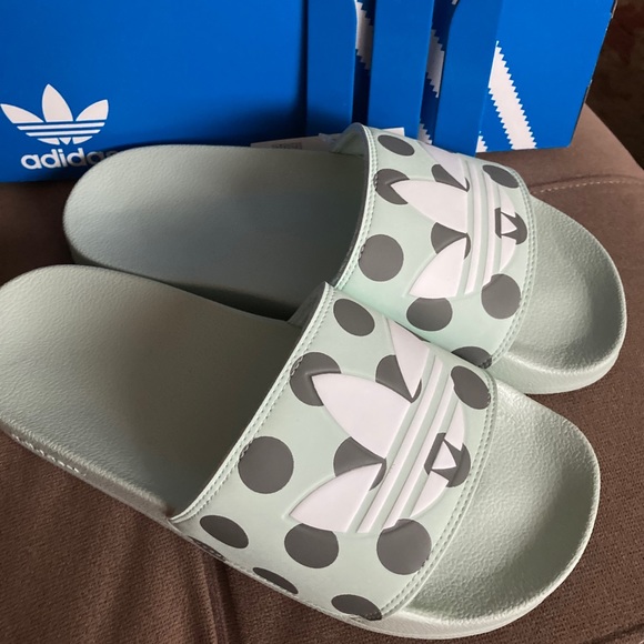 adidas originals adilette lite in mint green